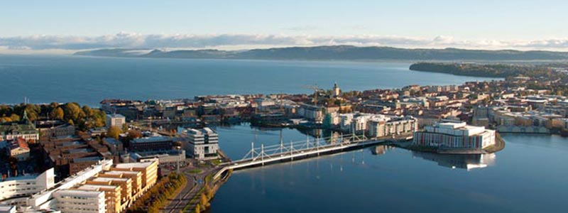 Jönköping centrum med Munksjön och Vättern