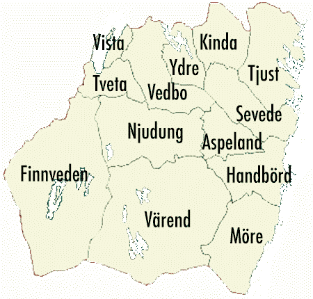 Karta över Smålands små land.